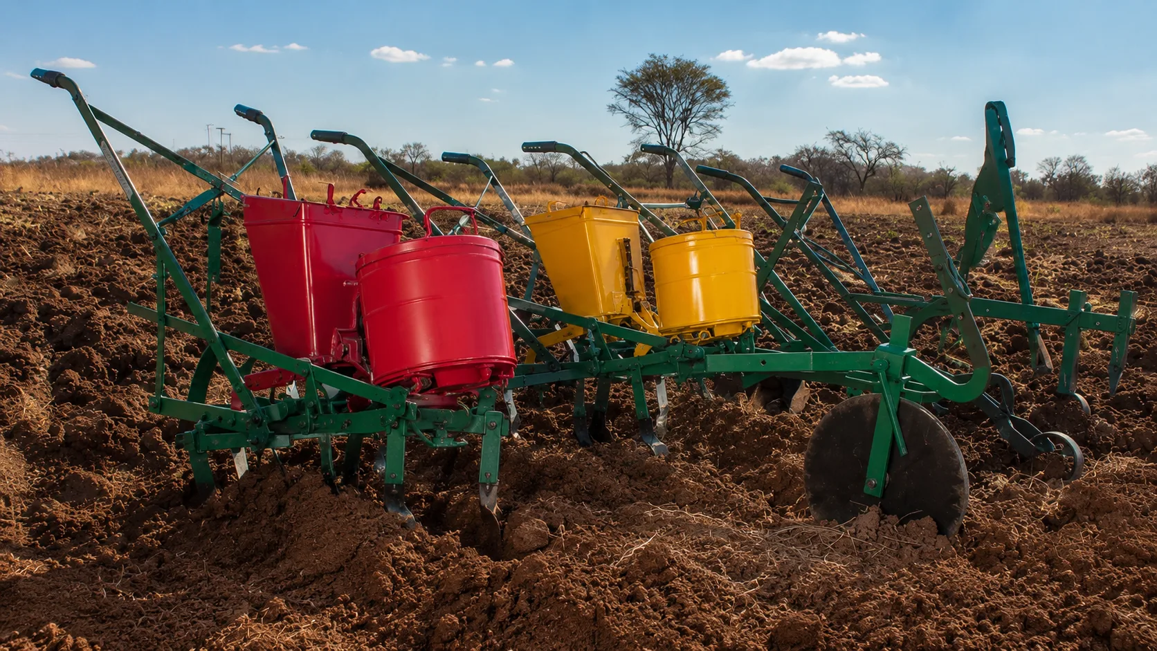 Mealie Brand animal-drawn planter in the field