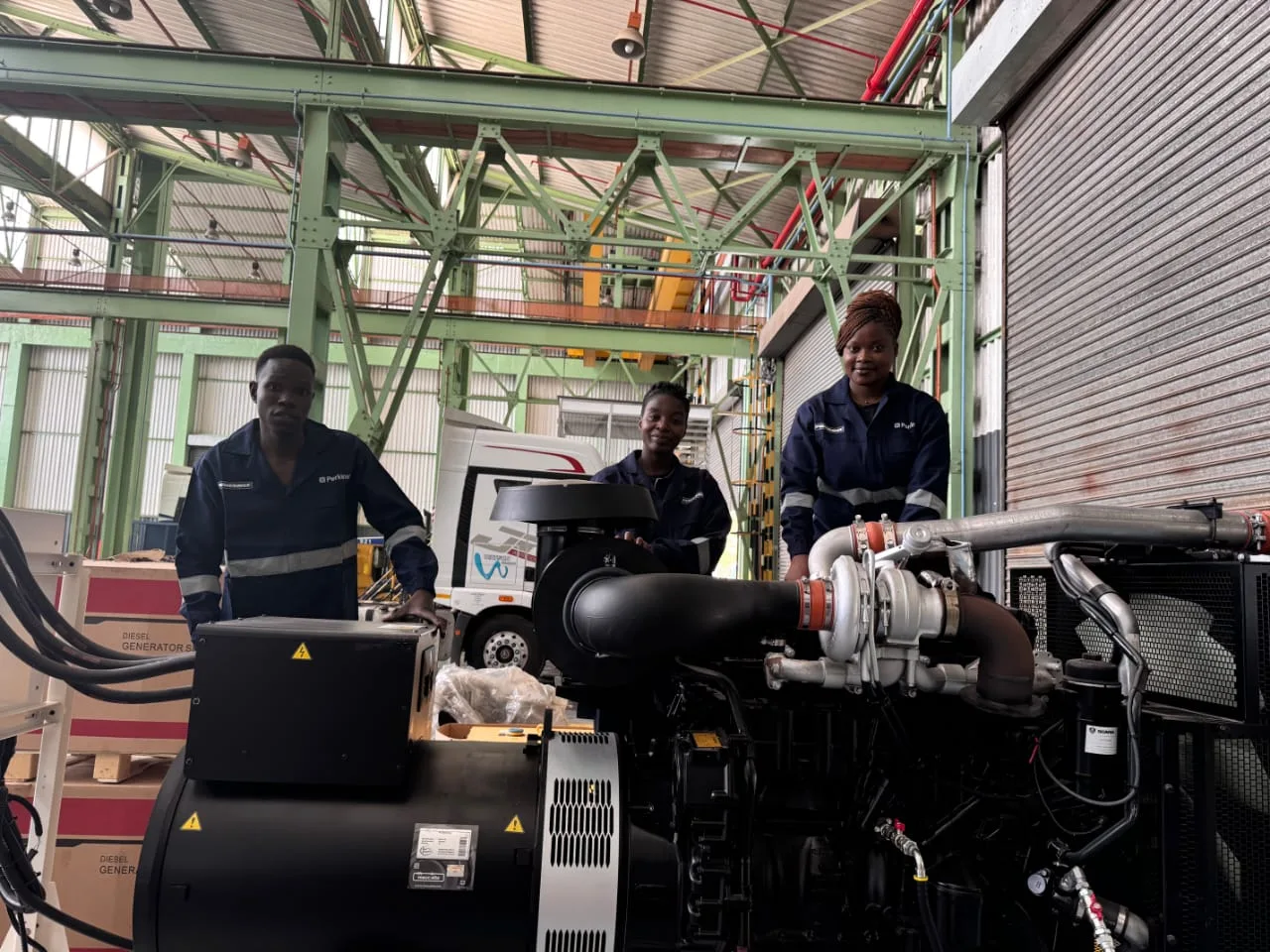 Powermec team with a Perkins-powered industrial generator